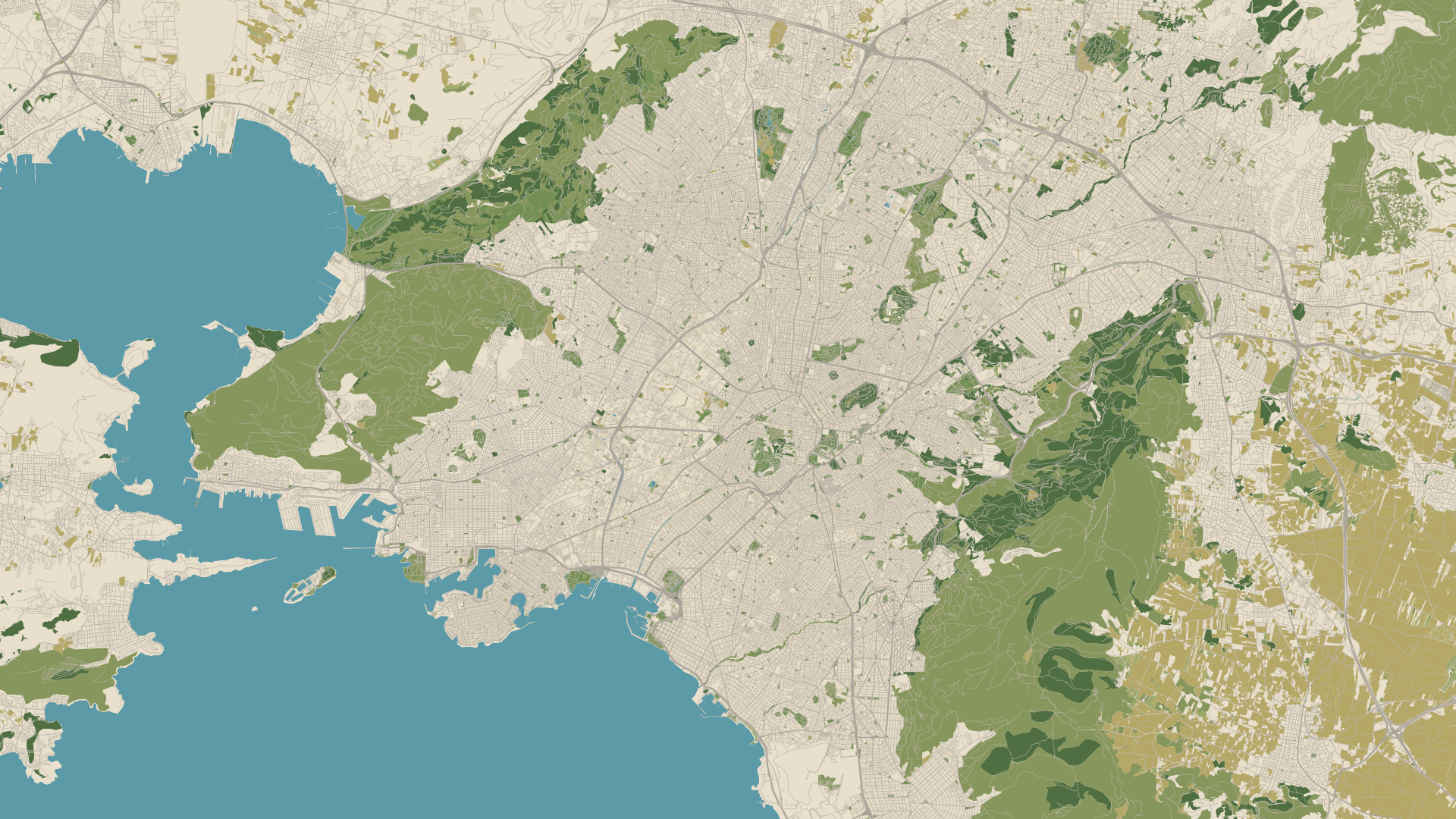Topographic Athens free wallpaper preview